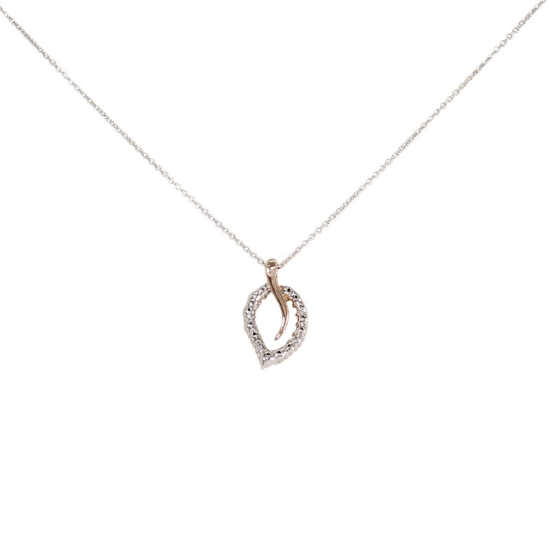 ニナリッチ リーフ ネックレス K18ピンクゴールド K18ホワイトゴールド ダイヤモンド レディース【中古】【Aランク】
