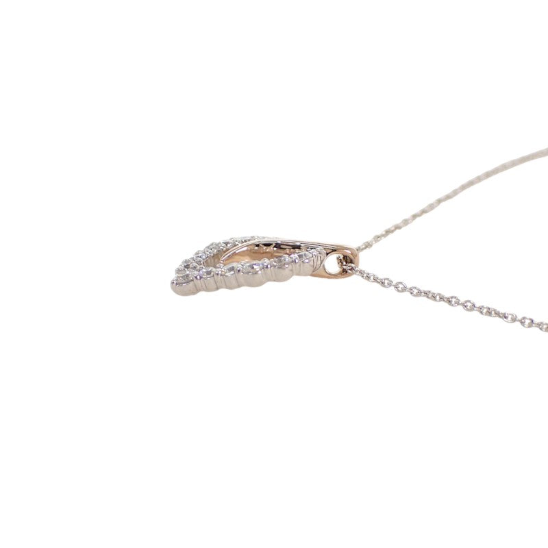 ニナリッチ リーフ ネックレス K18ピンクゴールド K18ホワイトゴールド ダイヤモンド レディース【中古】【Aランク】