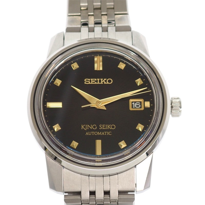 セイコー SEIKO キングセイコーBEAMS限定 50周年記念限定モデル SDKA025 腕時計 ステンレススチール ブラック 自動巻き ブラック文字盤 メンズ【中古】【Aランク】