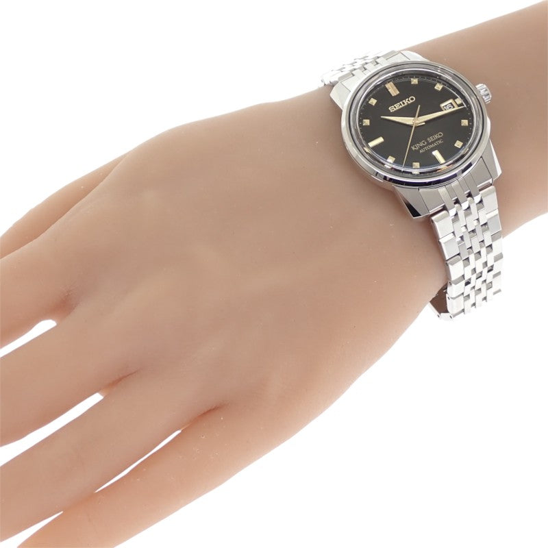 セイコー SEIKO キングセイコーBEAMS限定 50周年記念限定モデル SDKA025 腕時計 ステンレススチール ブラック 自動巻き ブラック文字盤 メンズ【中古】【Aランク】