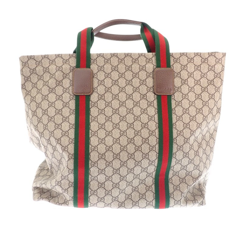 グッチ GUCCI テンダーミディアム 763287 トートバッグ ポリウレタン ベージュ シルバー金具 メンズ レディース【中古】【Aランク】