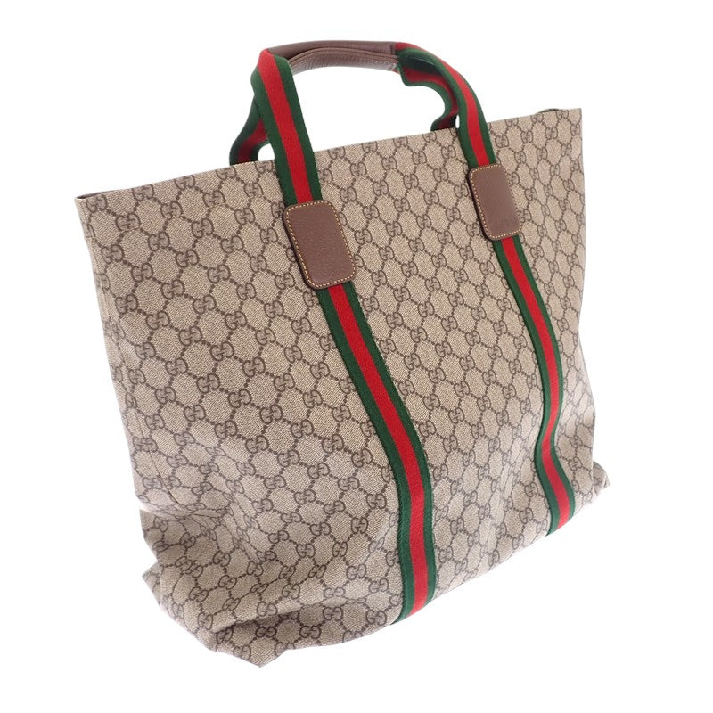 グッチ GUCCI テンダーミディアム 763287 トートバッグ ポリウレタン ベージュ シルバー金具 メンズ レディース【中古】【Aランク】