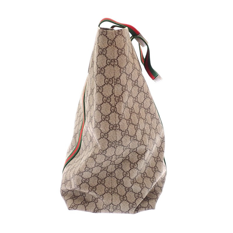 グッチ GUCCI テンダーミディアム 763287 トートバッグ ポリウレタン ベージュ シルバー金具 メンズ レディース【中古】【Aランク】