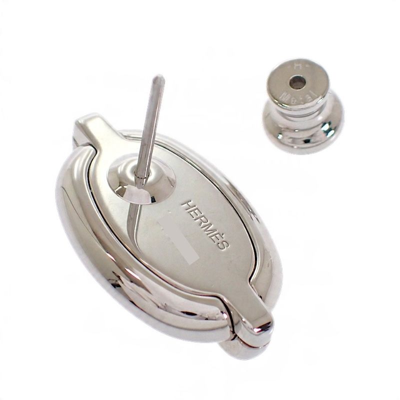 エルメス HERMES ミニ マイヨン H100052FP55 ピアス メタル クレーム シルバー レディース【中古】【Aランク】