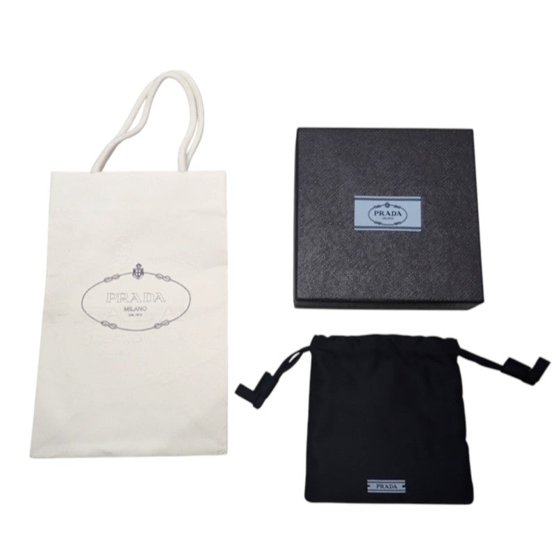 プラダ PRADA エナメルメタル 2IC330 ネックレス メタル シルバー ホワイト レディース【中古】【ABランク】