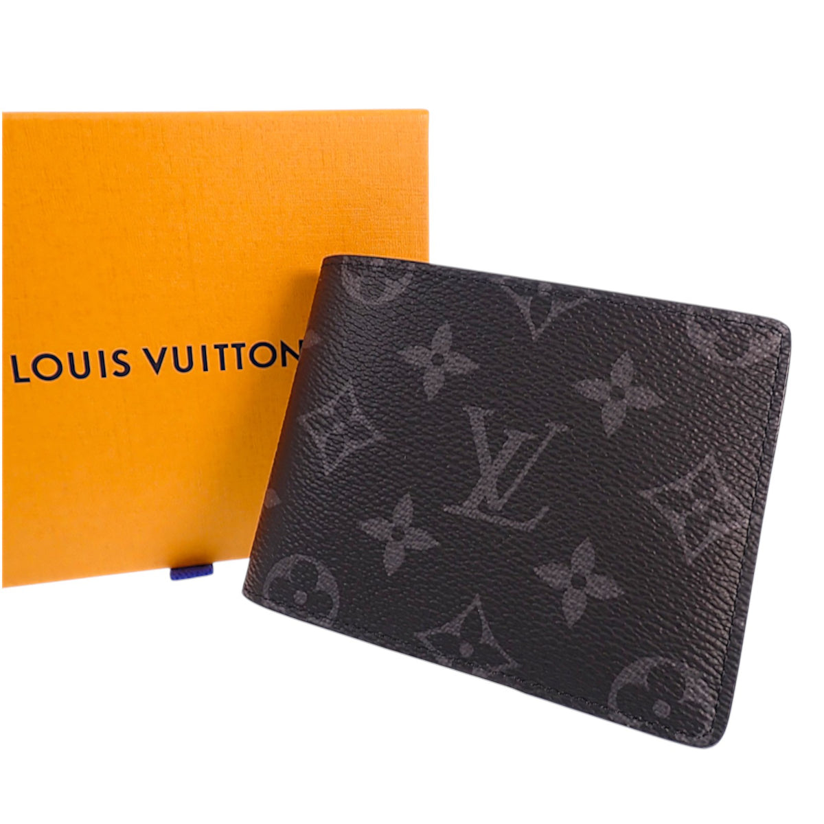 ルイヴィトン LOUIS VUITTON ポルトフォイユ・スレンダー M62294 二つ折り財布 モノグラムエクリプス ブラック メンズ【中古】【Sランク】