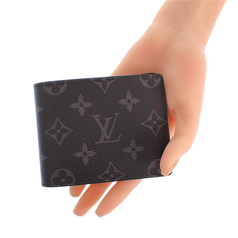 ルイヴィトン LOUIS VUITTON ポルトフォイユ・スレンダー M62294 二つ折り財布 モノグラムエクリプス ブラック メンズ【中古】【Sランク】