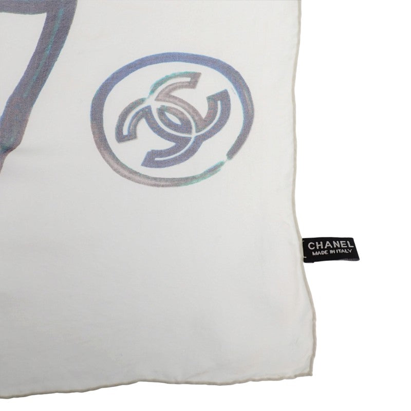 シャネル CHANEL ストール ストール シルク ホワイト レディース【中古】【ABランク】