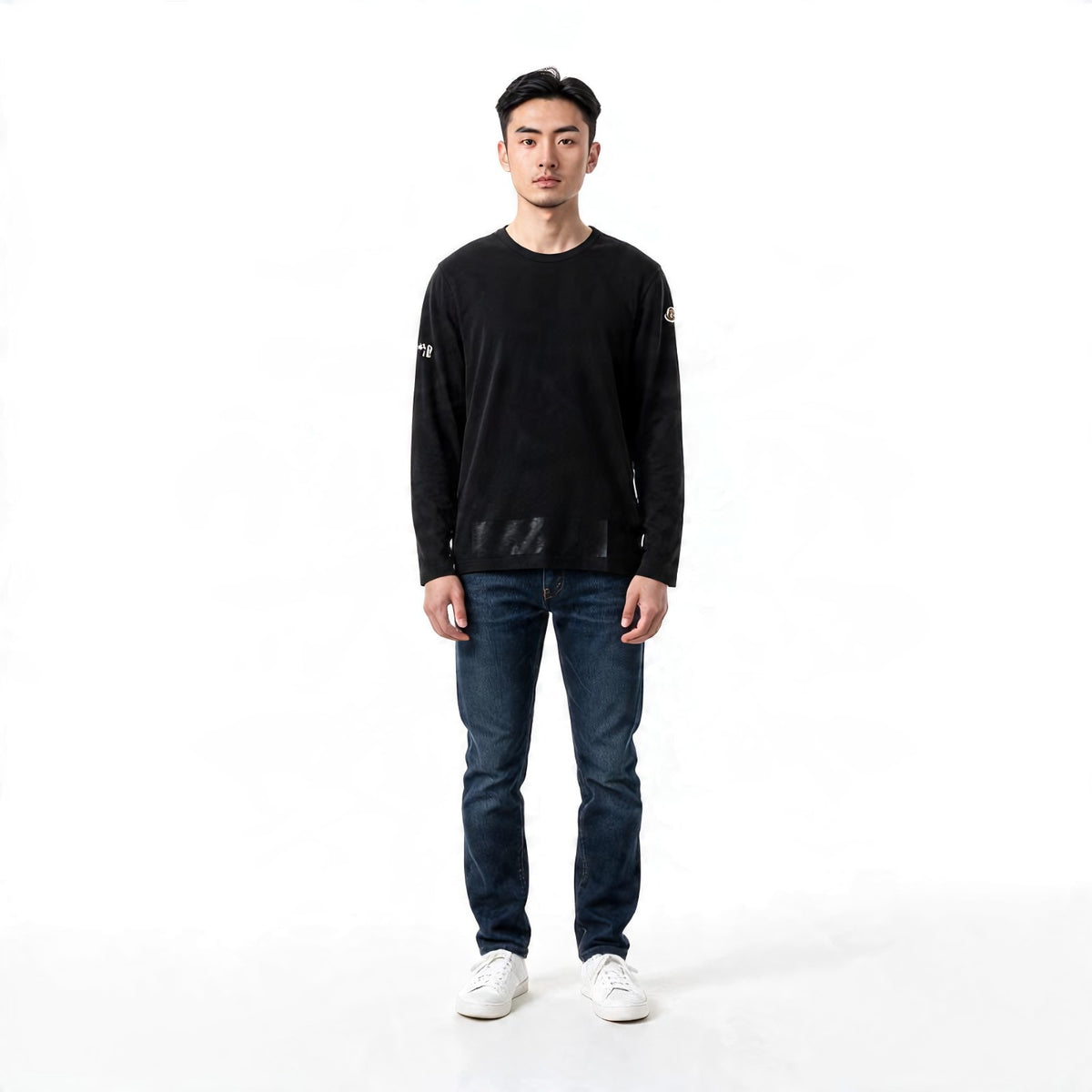 モンクレール MONCLER MAGLIA GIROCOLLO ロングスリーブTシャツ XL E20918002950 V8096 長袖Ｔシャツ コットン 綿 ブラック 黒 メンズ【中古】【ABランク】