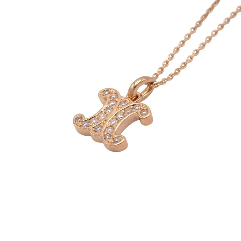 セリーヌ CELINE トリオンフ ネックレス K18ピンクゴールド ゴールド ダイヤモンド レディース【中古】【Aランク】