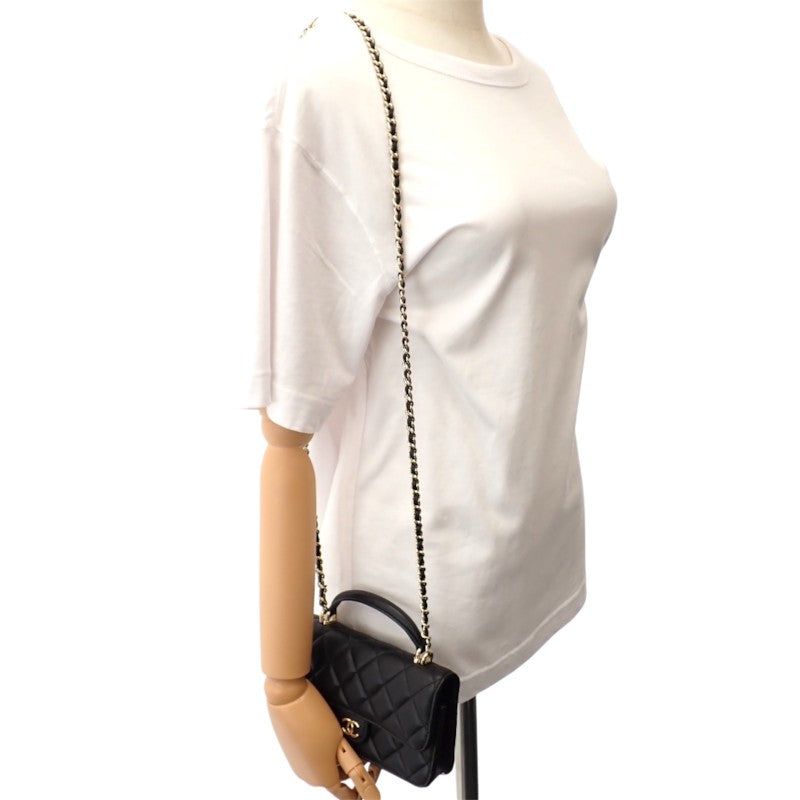 シャネル CHANEL マトラッセ フラップフォンケース AP3226 2WAYバッグ ショルダーバッグ ラムスキン ブラック ゴールド金具 レディース【中古】【Aランク】