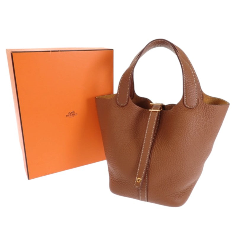 エルメス HERMES ピコタンロックPM ハンドバッグ トリヨンクレマンス ブラウン ゴールド金具 レディース【中古】【Aランク】