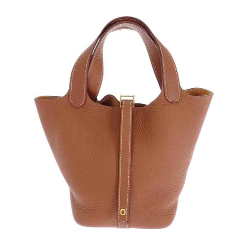 エルメス HERMES ピコタンロックPM ハンドバッグ トリヨンクレマンス ブラウン ゴールド金具 レディース【中古】【Aランク】