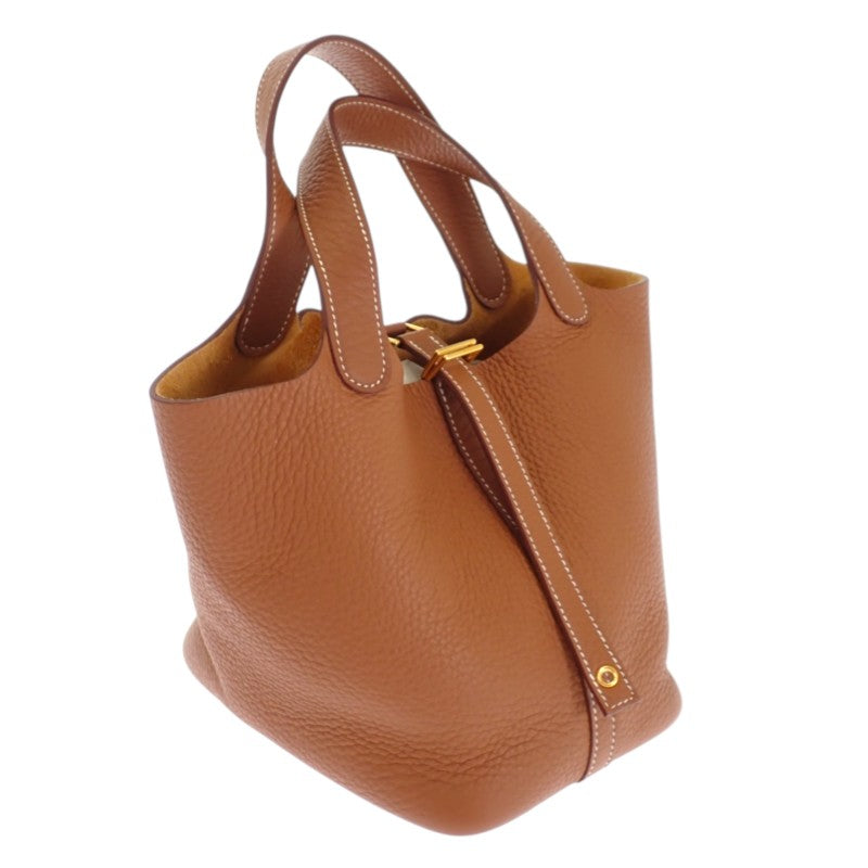 エルメス HERMES ピコタンロックPM ハンドバッグ トリヨンクレマンス ブラウン ゴールド金具 レディース【中古】【Aランク】