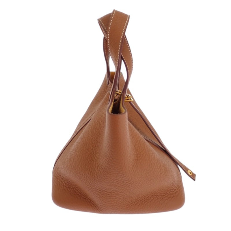 エルメス HERMES ピコタンロックPM ハンドバッグ トリヨンクレマンス ブラウン ゴールド金具 レディース【中古】【Aランク】