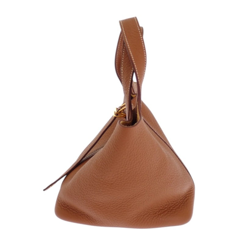 エルメス HERMES ピコタンロックPM ハンドバッグ トリヨンクレマンス ブラウン ゴールド金具 レディース【中古】【Aランク】
