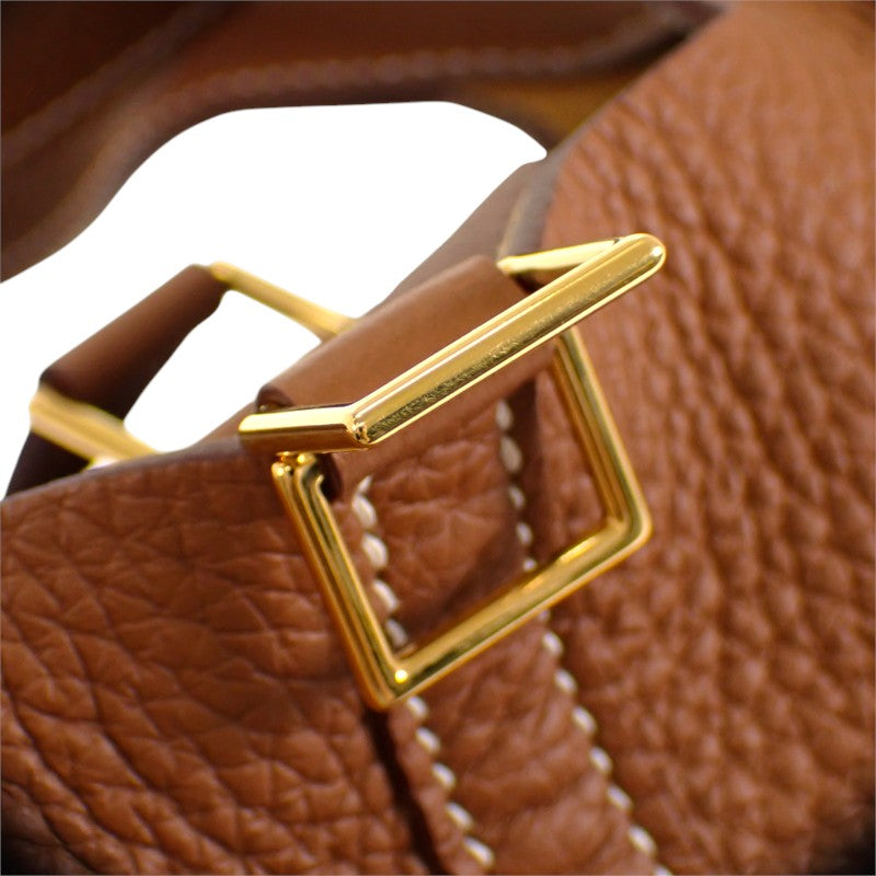 エルメス HERMES ピコタンロックPM ハンドバッグ トリヨンクレマンス ブラウン ゴールド金具 レディース【中古】【Aランク】