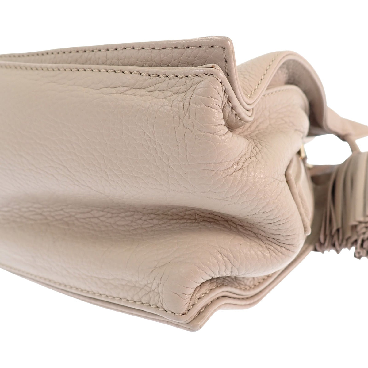 ロエベ LOEWE フラメンコ 30 380.34DH38 ショルダーバッグ カーフ ベージュ ゴールド金具 レディース【中古】【ABランク】