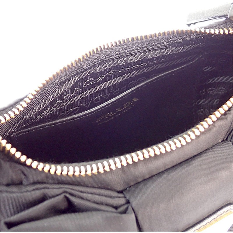 プラダ PRADA リボン ミニ 1BC241_RP0C_F0002_V_OXO 2WAYバッグ レザー ナイロン ブラック ゴールド金具 レディース【中古】【Aランク】