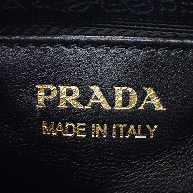 プラダ PRADA リボン ミニ 1BC241_RP0C_F0002_V_OXO 2WAYバッグ レザー ナイロン ブラック ゴールド金具 レディース【中古】【Aランク】