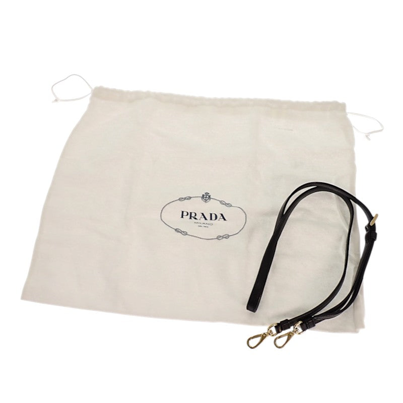 プラダ PRADA リボン ミニ 1BC241_RP0C_F0002_V_OXO 2WAYバッグ レザー ナイロン ブラック ゴールド金具 レディース【中古】【Aランク】