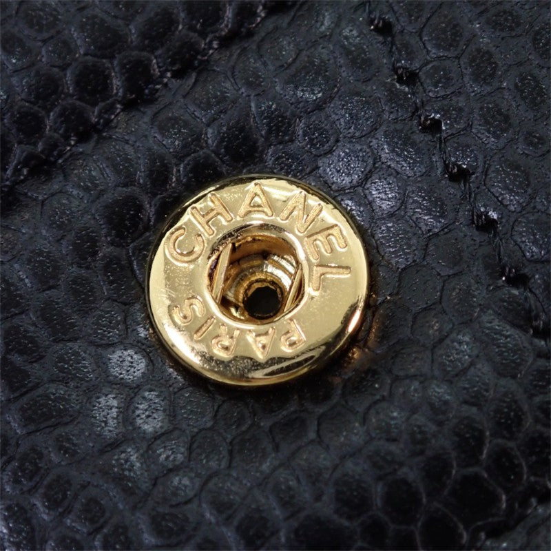 シャネル CHANEL クラシックスモール フラップウォレット AP0231_Y01864_C3906 三つ折り財布 キャビアスキン ブラック ゴールド金具 レディース【中古】【Aランク】