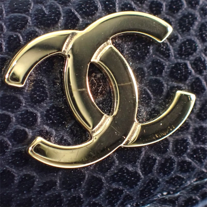シャネル CHANEL クラシックスモール フラップウォレット AP0231_Y01864_C3906 三つ折り財布 キャビアスキン ブラック ゴールド金具 レディース【中古】【Aランク】