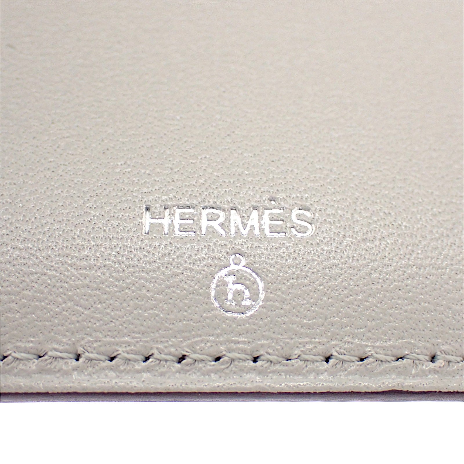 エルメス HERMES Petit H プティアッシュ カードケース レザー グレー