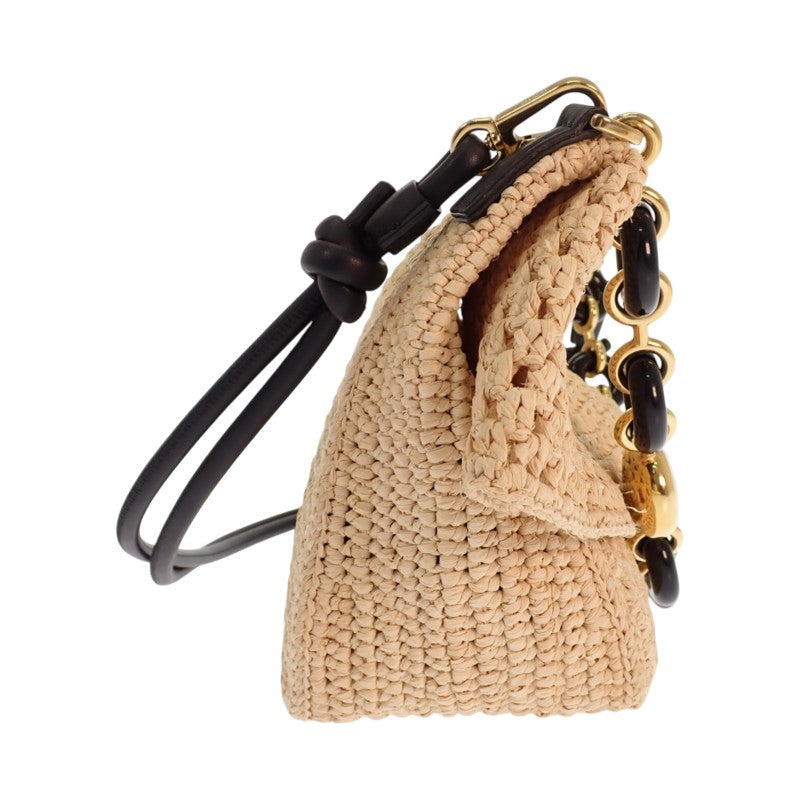 ロエベ LOEWE オラバッグ AP22P22X05 2WAYバッグ ラフィア ベージュ ゴールド金具 レディース【中古】【Aランク】