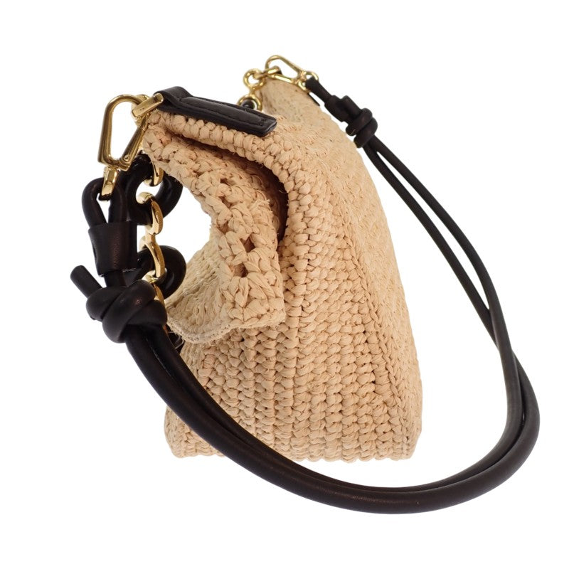 ロエベ LOEWE オラバッグ AP22P22X05 2WAYバッグ ラフィア ベージュ ゴールド金具 レディース【中古】【Aランク】