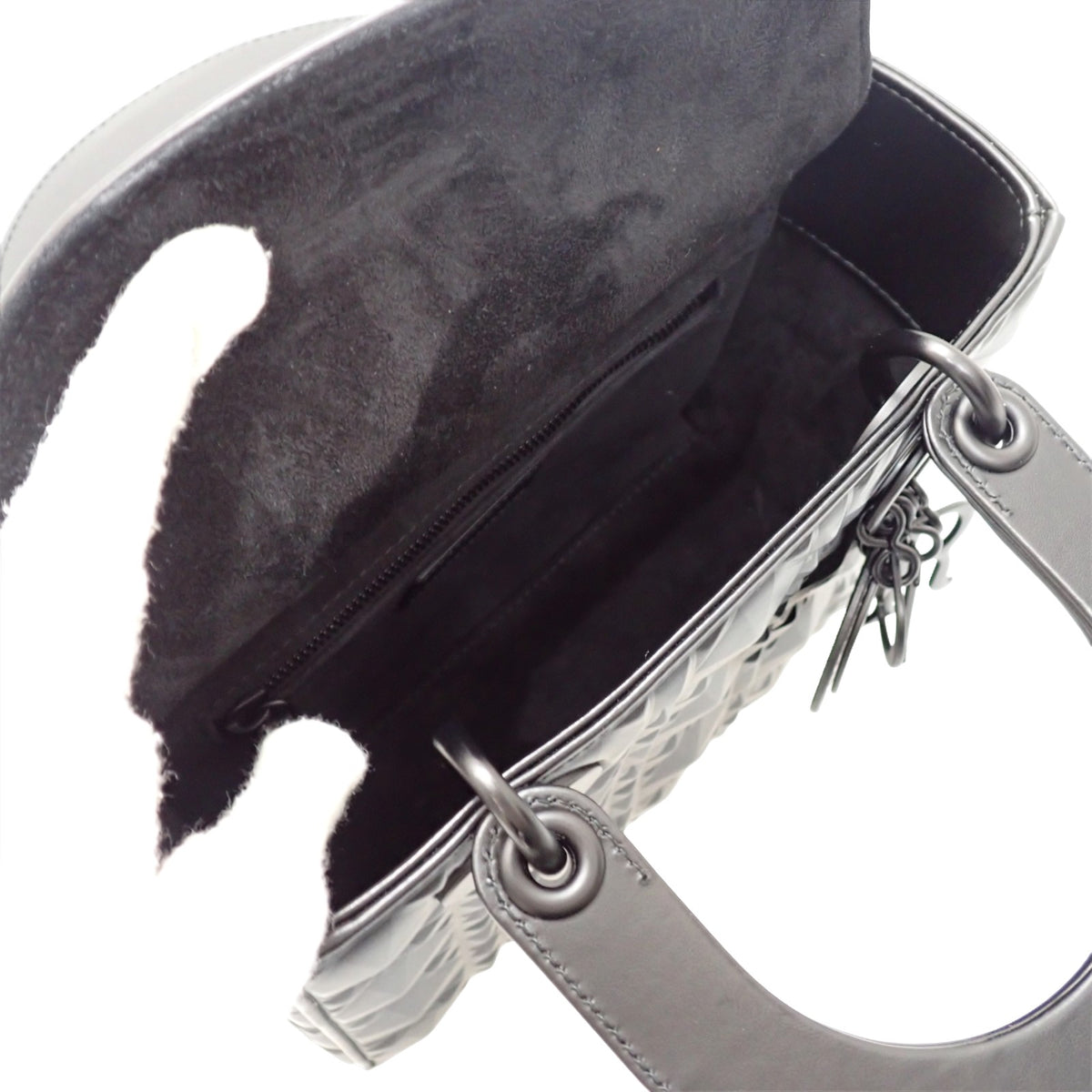 クリスチャンディオール Christian Dior Lady Dior My ABCDior レディディオール バッグ スモール M0538SNEA _M900 2WAYバッグ ハンドバッグ ショルダーバッグ ラムスキン ソーブラック 黒 ブラック金具 レディース【中古】【ABランク】