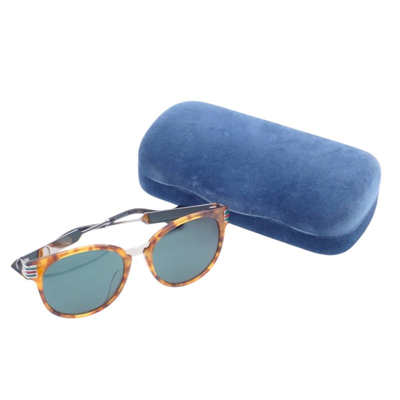 グッチ GUCCI ウェブストライプ 596068_J0770_2331 サングラス ルテニウム ブラウン メンズ【中古】【Aランク】