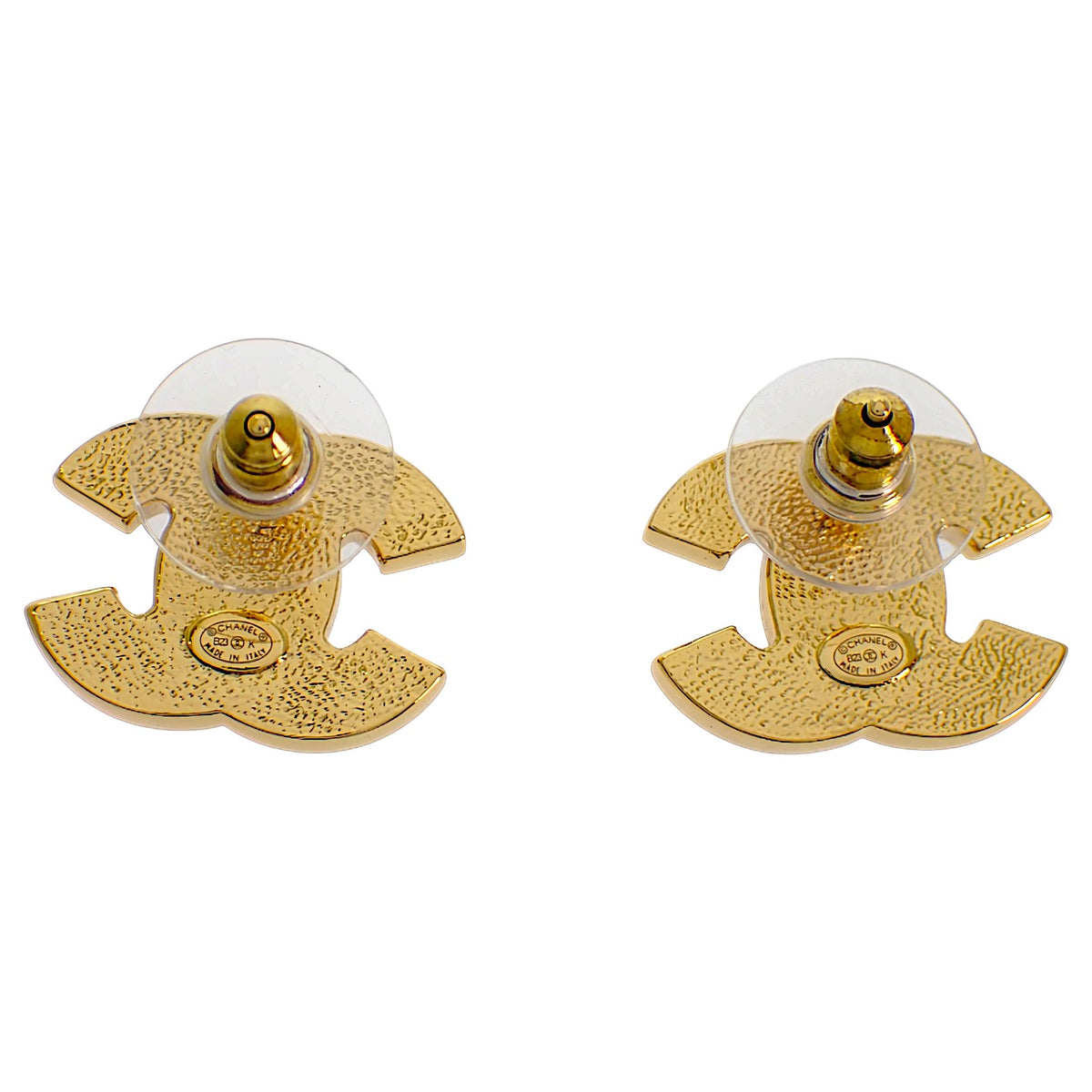 シャネル CHANEL ココマーク ピアス メタル ブラック ゴールド レディース【中古】【ABランク】