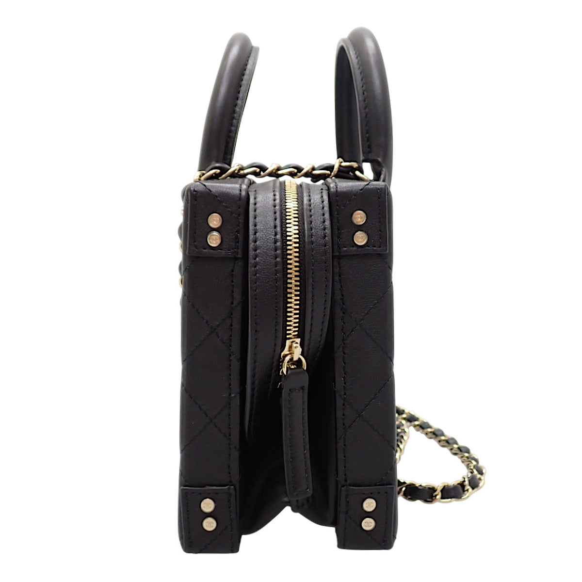 シャネル CHANEL ココマーク バニティバッグ AS3345 2WAYバッグ ハンドバッグ ショルダーバッグ カーフ ブラック 黒 ゴールド金具 レディース【中古】【Aランク】