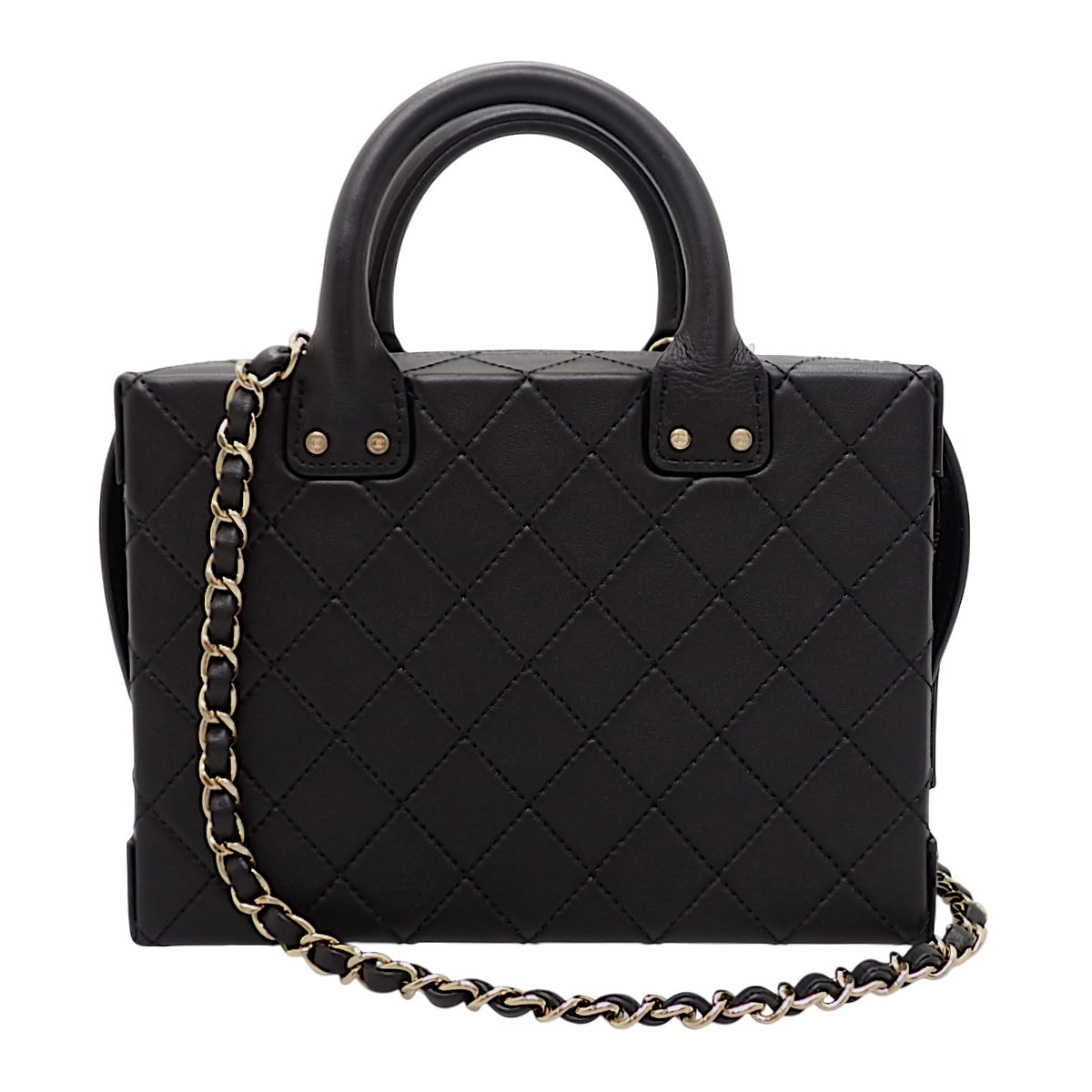 シャネル CHANEL ココマーク バニティバッグ AS3345 2WAYバッグ ハンドバッグ ショルダーバッグ カーフ ブラック 黒 ゴールド金具 レディース【中古】【Aランク】