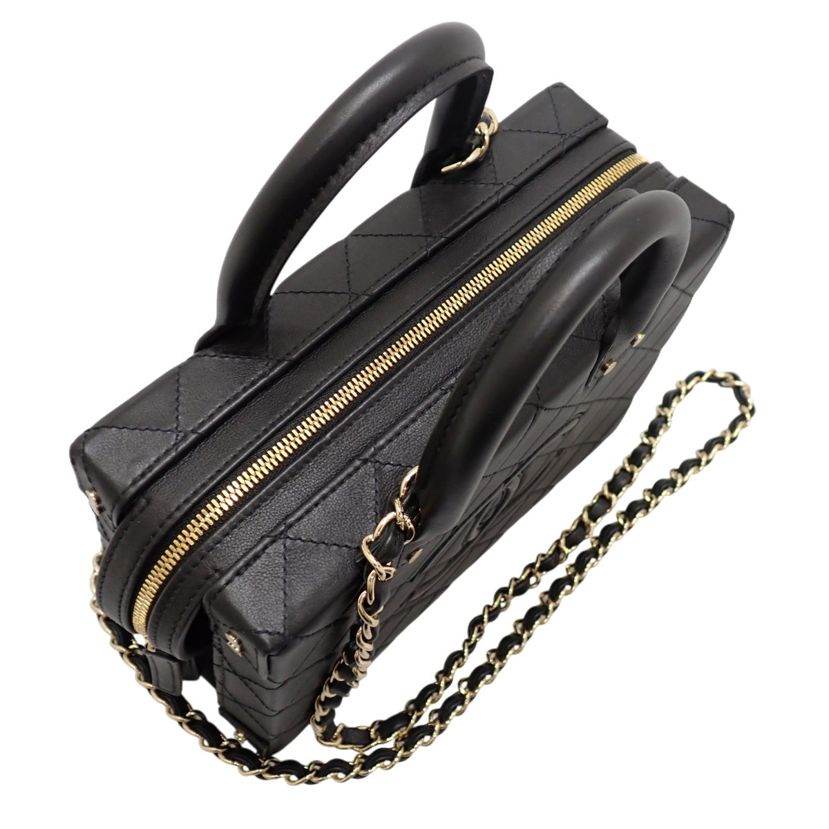 シャネル CHANEL ココマーク バニティバッグ AS3345 2WAYバッグ ハンドバッグ ショルダーバッグ カーフ ブラック 黒 ゴールド金具 レディース【中古】【Aランク】
