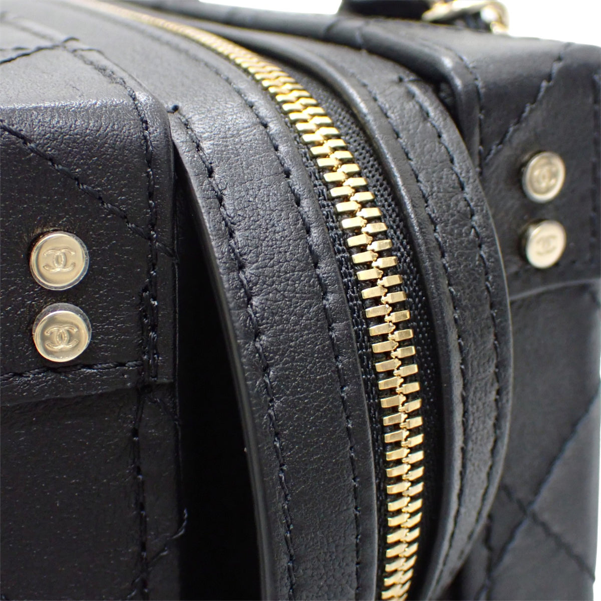 シャネル CHANEL ココマーク バニティバッグ AS3345 2WAYバッグ ハンドバッグ ショルダーバッグ カーフ ブラック 黒 ゴールド金具 レディース【中古】【Aランク】
