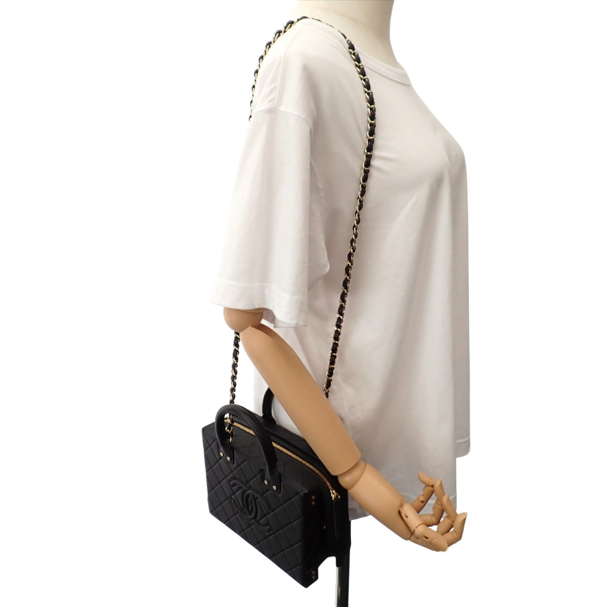 シャネル CHANEL ココマーク バニティバッグ AS3345 2WAYバッグ ハンドバッグ ショルダーバッグ カーフ ブラック 黒 ゴールド金具 レディース【中古】【Aランク】