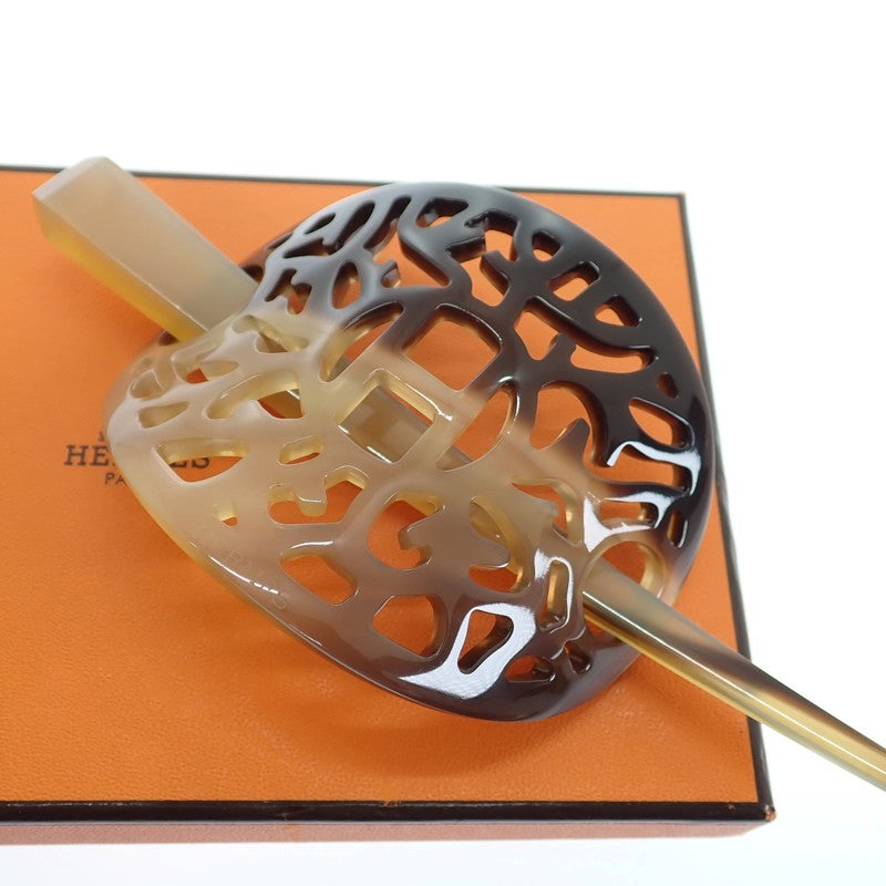 エルメス HERMES ロカイユ ヘアアクセサリー ブラウン レディース【中古】【ABランク】