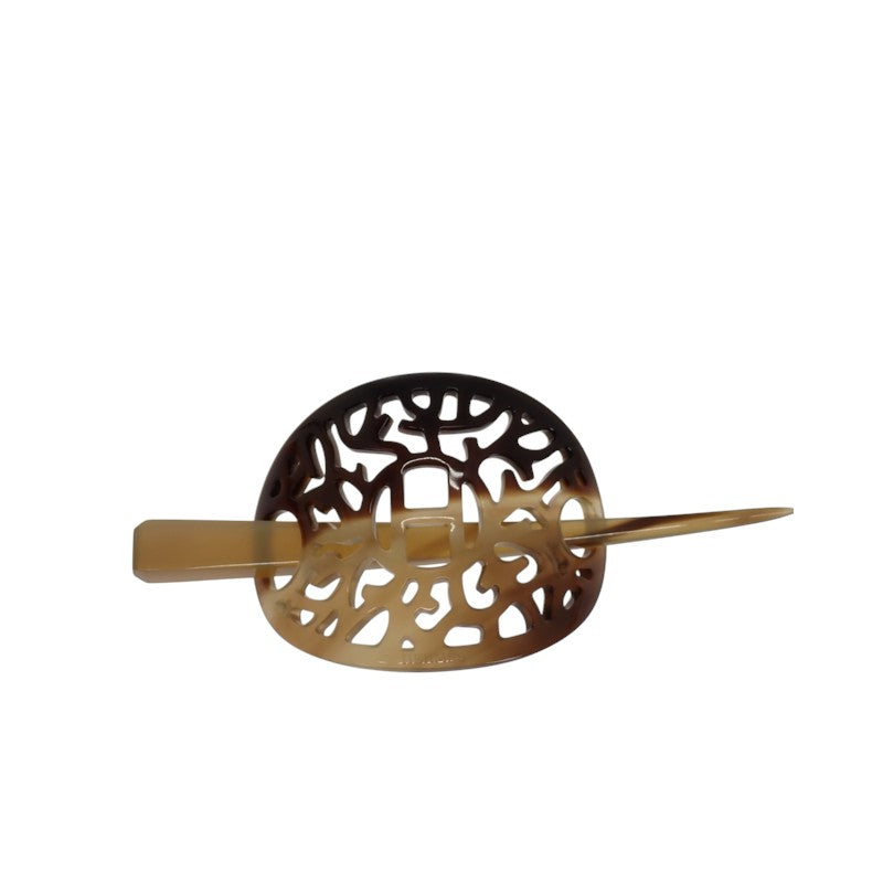 エルメス HERMES ロカイユ ヘアアクセサリー ブラウン レディース【中古】【ABランク】