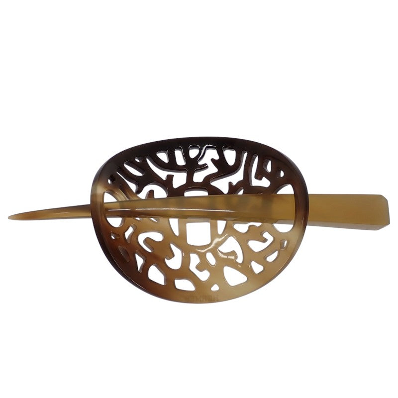 エルメス HERMES ロカイユ ヘアアクセサリー ブラウン レディース【中古】【ABランク】