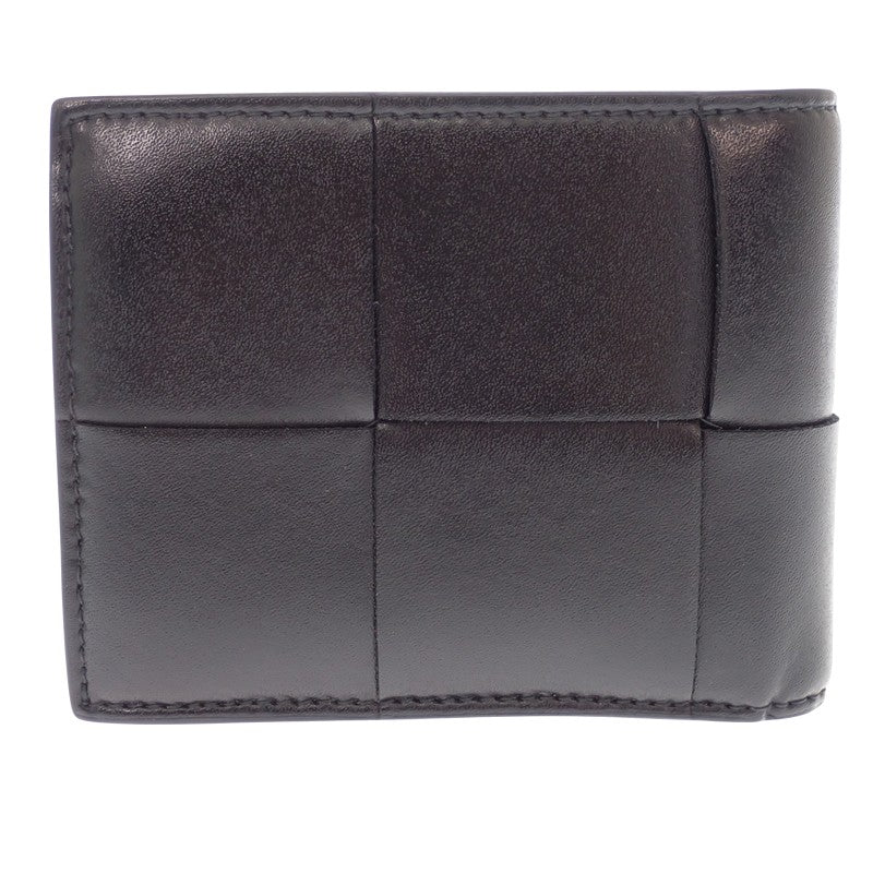ボッテガヴェネタ BOTTEGA VENETA カセット コインパース付き二つ折りウォレット 749455VBWD23009 二つ折り財布 カーフ ブラック メンズ レディース【中古】【ABランク】