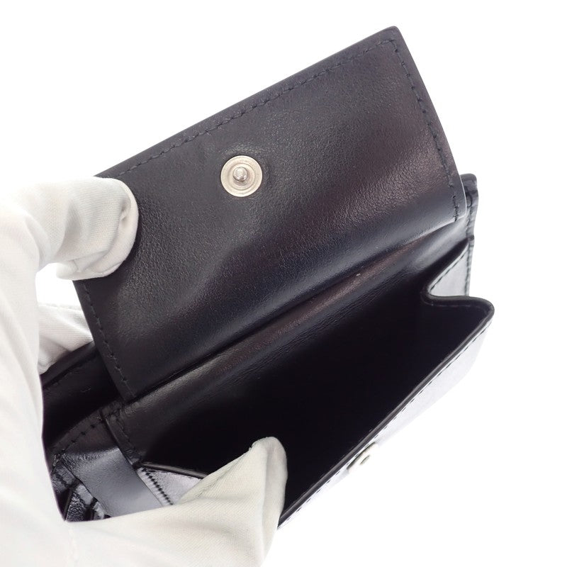 ボッテガヴェネタ BOTTEGA VENETA カセット コインパース付き二つ折りウォレット 749455VBWD23009 二つ折り財布 カーフ ブラック メンズ レディース【中古】【ABランク】