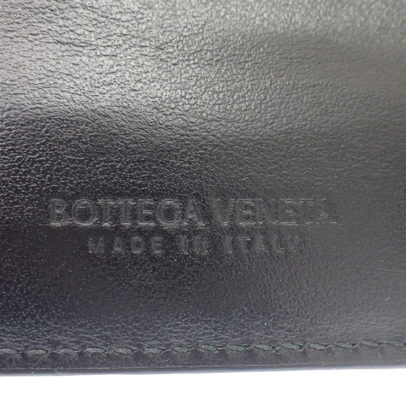 ボッテガヴェネタ BOTTEGA VENETA カセット コインパース付き二つ折りウォレット 749455VBWD23009 二つ折り財布 カーフ ブラック メンズ レディース【中古】【ABランク】
