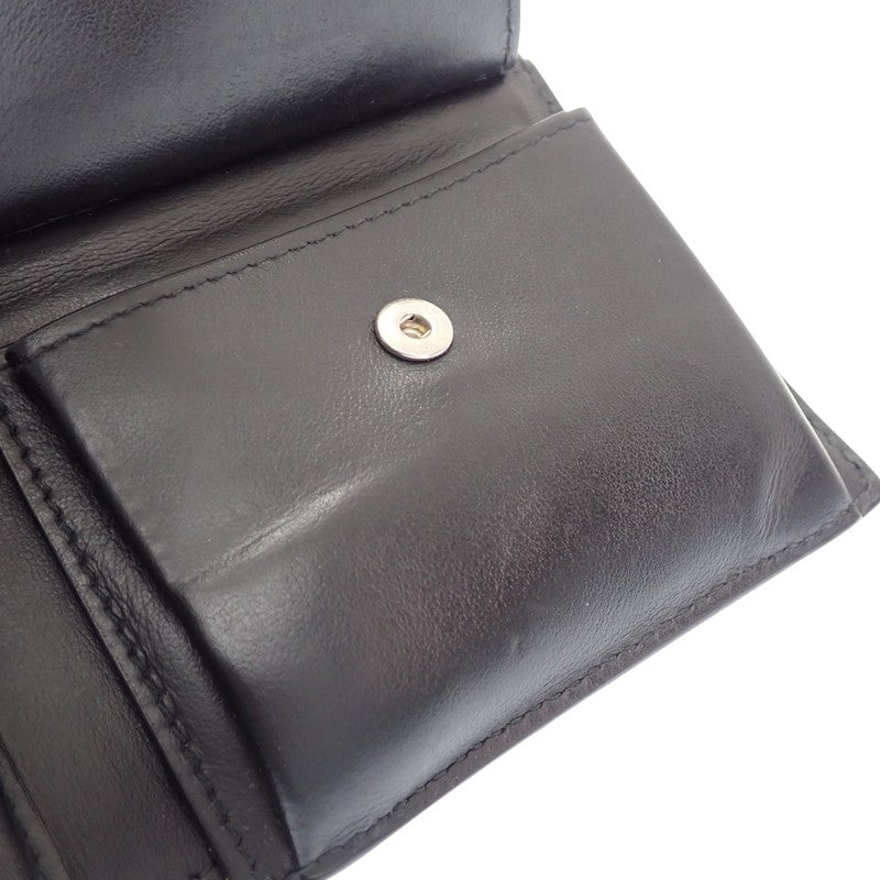 ボッテガヴェネタ BOTTEGA VENETA カセット コインパース付き二つ折りウォレット 749455VBWD23009 二つ折り財布 カーフ ブラック メンズ レディース【中古】【ABランク】