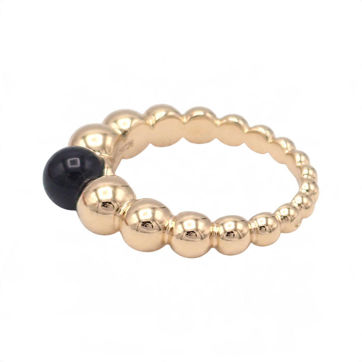 ヴァンクリーフ＆アーペル Van Cleef & Arpels ペルレ クルール 10号 VCARO5M150 リング K18イエローゴールド オニキス レディース【中古】【Aランク】