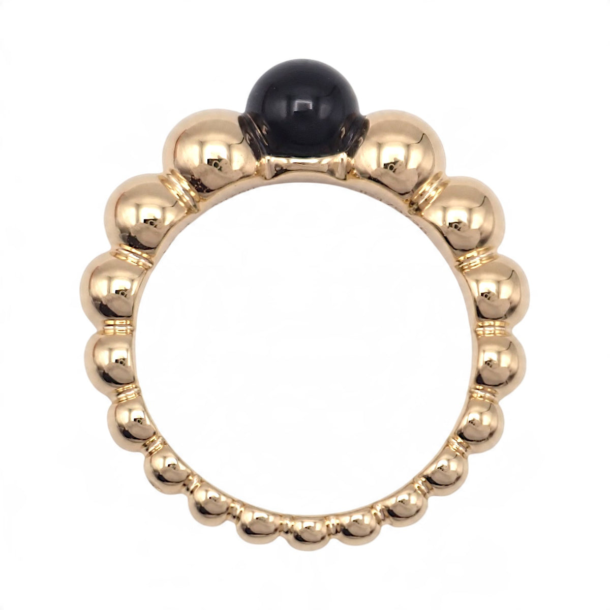 ヴァンクリーフ＆アーペル Van Cleef & Arpels ペルレ クルール 10号 VCARO5M150 リング K18イエローゴールド オニキス レディース【中古】【Aランク】