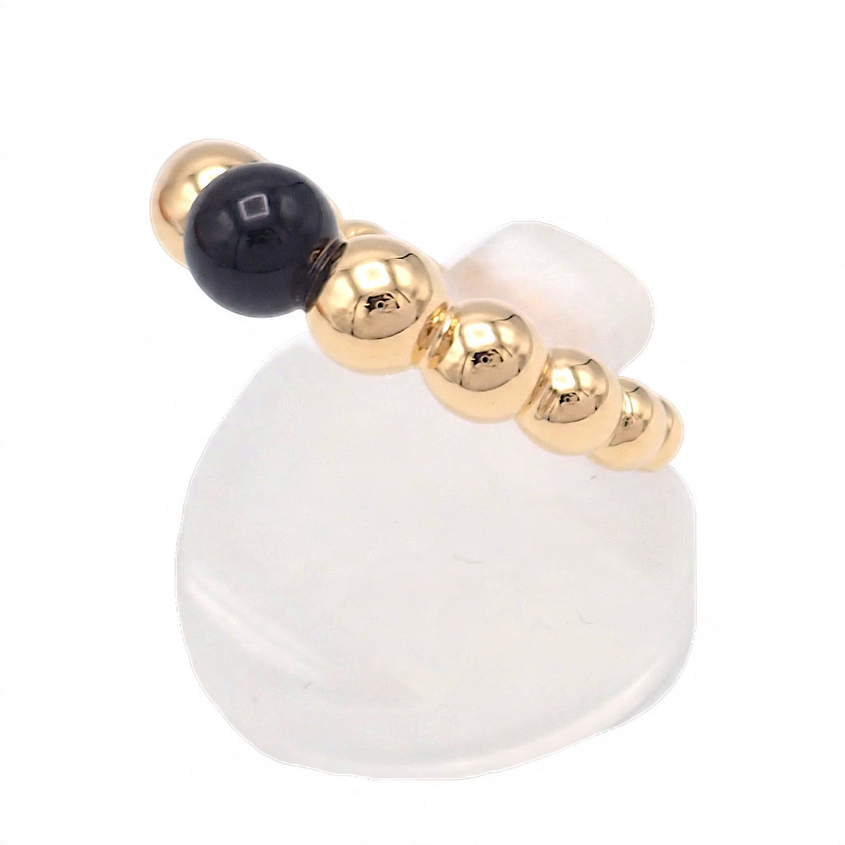 ヴァンクリーフ＆アーペル Van Cleef & Arpels ペルレ クルール 10号 VCARO5M150 リング K18イエローゴールド オニキス レディース【中古】【Aランク】