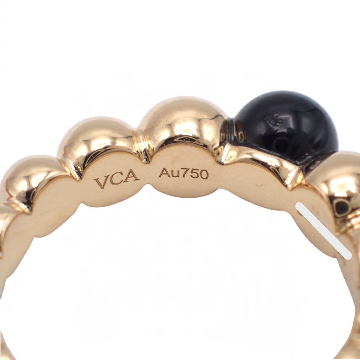 ヴァンクリーフ＆アーペル Van Cleef & Arpels ペルレ クルール 10号 VCARO5M150 リング K18イエローゴールド オニキス レディース【中古】【Aランク】