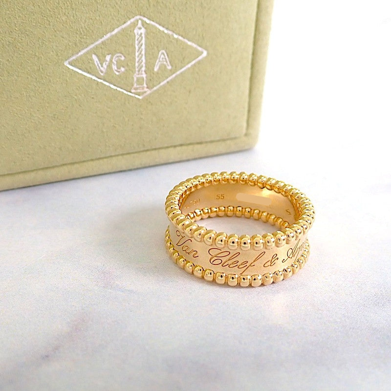 ヴァンクリーフ＆アーペル Van Cleef & Arpels ペルレ シニアチュール 15号 VCARO3Y655 リング K18イエローゴールド #55 レディース メンズ【中古】【Aランク】